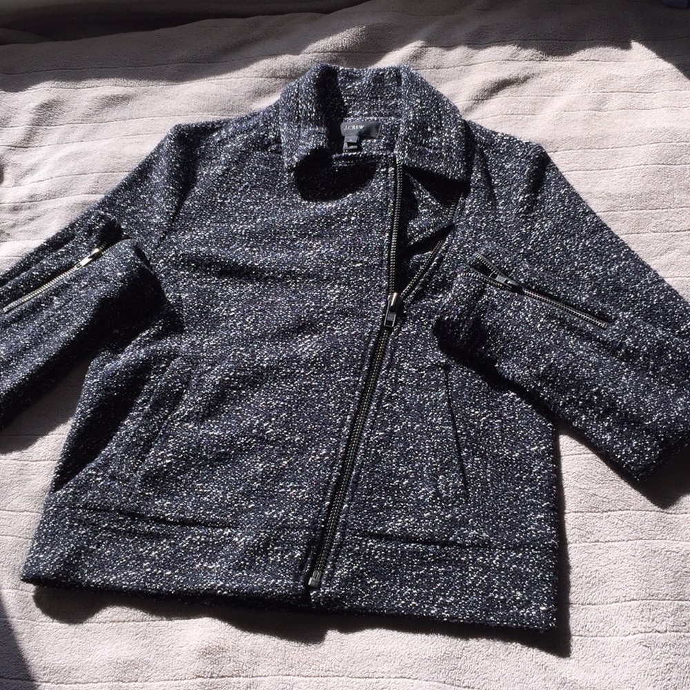 J.Crew 4 Wool Blend Black Gray White Jacket Blazer
